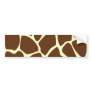 Giraffe Print Pattern in Dark Brown. Bumper Stickers