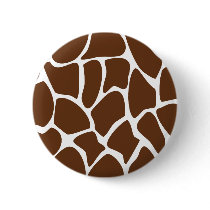 Giraffe Print Pattern in Dark Brown. Button