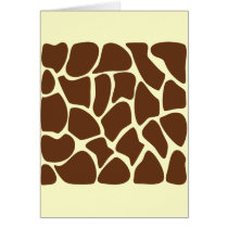 Giraffe Print Pattern in Dark Brown. Cards