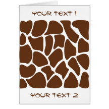 Giraffe Print Pattern in Dark Brown. Card