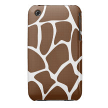 Giraffe Print Pattern in Dark Brown. iPhone 3 Case