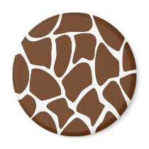 Giraffe Print Pattern in Dark Brown. Refrigerator Magnet