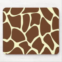 Giraffe Print Pattern in Dark Brown. Mouse Pad