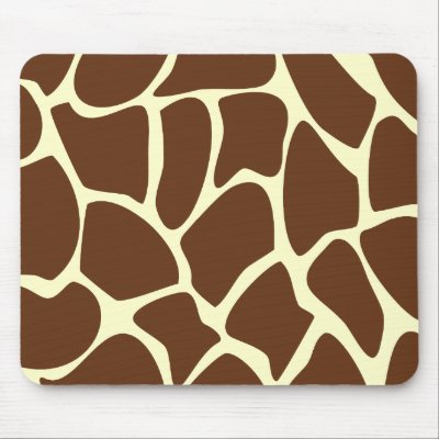 Giraffe Print Pattern in Dark Brown. Mouse Pad by Graphics_By_Metarla