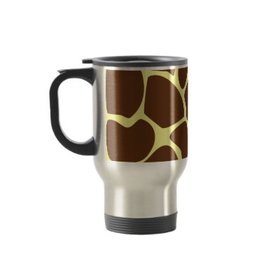 Giraffe Print Pattern in Dark Brown. Coffee Mugs by Graphics_By_Metarla