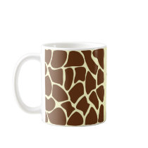 Giraffe Print Pattern in Dark Brown. Mugs