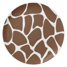 Giraffe Print Pattern in Dark Brown. Plate