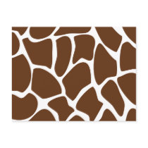 Giraffe Print Pattern in Dark Brown. Postcard