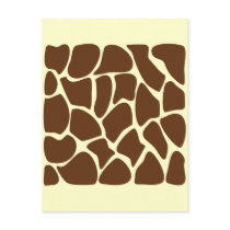 Giraffe Print Pattern in Dark Brown. Post Cards