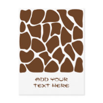 Giraffe Print Pattern in Dark Brown. Postcard