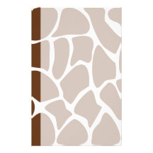 Giraffe Print Pattern in Dark Brown. Personalized Stationery