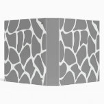 Giraffe Print Pattern in Grey. 3 Ring Binder