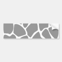Giraffe Print Pattern in Grey. Bumper Stickers
