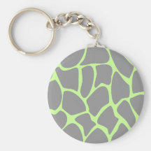 Giraffe Print Pattern in Grey. Key Chain