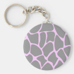 Giraffe Print Pattern in Grey. Keychains