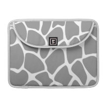 Giraffe Print Pattern in Grey. MacBook Pro Sleeves