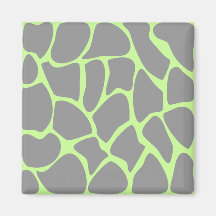 Giraffe Print Pattern in Grey. Refrigerator Magnets