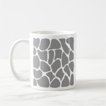 Giraffe Print Pattern in Grey. Mug