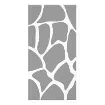Giraffe Print Pattern in Grey. Personalized Photo Card