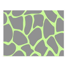 Giraffe Print Pattern in Grey. Post Card