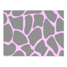 Giraffe Print Pattern in Grey. Postcard
