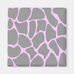 Giraffe Print Pattern in Grey. Refrigerator Magnet