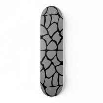 Giraffe Print Pattern in Grey. Custom Skateboard