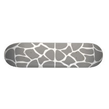 Giraffe Print Pattern in Grey. Skateboard Decks
