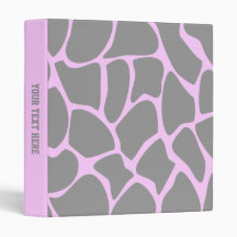 Giraffe Print Pattern in Grey. Vinyl Binders
