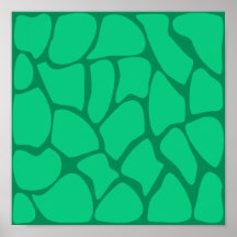 Giraffe Print Pattern in Jade Green.