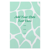 Giraffe Print Pattern in Jade Green. Full Colour Flyer