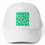 Giraffe Print Pattern in Jade Green. Mesh Hat
