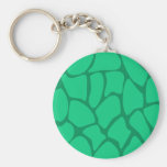 Giraffe Print Pattern in Jade Green. Keychain