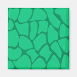 Giraffe Print Pattern in Jade Green. Refrigerator Magnet
