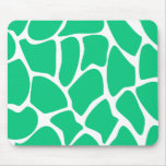 Giraffe Print Pattern in Jade Green. Mouse Pad