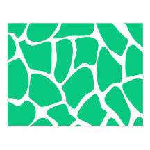 Giraffe Print Pattern in Jade Green. Post Cards