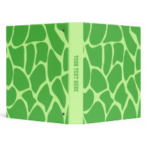 Giraffe Print Pattern in Jungle Green. Vinyl Binders