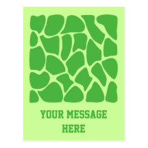 Giraffe Print Pattern in Jungle Green. Post Cards