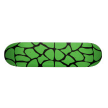 Giraffe Print Pattern in Jungle Green. Skate Deck