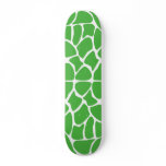 Giraffe Print Pattern in Jungle Green. Skate Deck