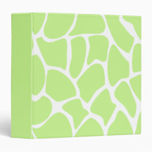 Giraffe Print Pattern in Light Lime Green. Vinyl Binders