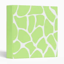 Giraffe Print Pattern in Light Lime Green. Vinyl Binders