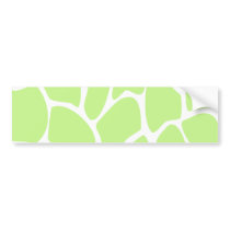 Giraffe Print Pattern in Light Lime Green. Bumper Stickers