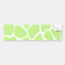 Giraffe Print Pattern in Light Lime Green. Bumper Sticker