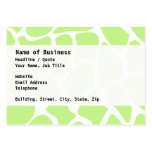 Giraffe Print Pattern in Light Lime Green. Business Card Template