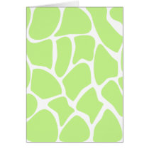 Giraffe Print Pattern in Light Lime Green. Greeting Cards