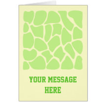 Giraffe Print Pattern in Light Lime Green. Cards