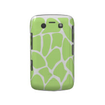 Giraffe Print Pattern in Light Lime Green. Blackberry Case