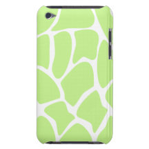 Giraffe Print Pattern in Light Lime Green. Barely There iPod Cases