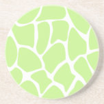 Giraffe Print Pattern in Light Lime Green. Drink Coaster